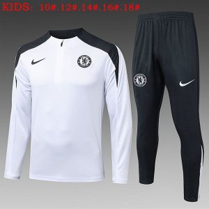 chelsea treningsdress barn glidelas svart hvit 2025-2026