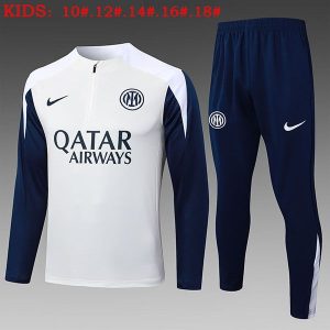 inter milan treningsdress barn glidelas Ivory mork bla hvit 2025-2026