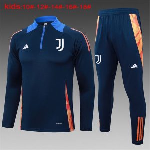 juventus treningsdress barn glidelas mork bla oransje 2024-2025