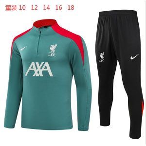 liverpool treningsdress barn glidelas gronn rod 2024-2025