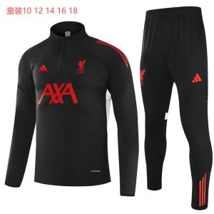 liverpool treningsdress barn glidelas svart rod (1) 2025-2026