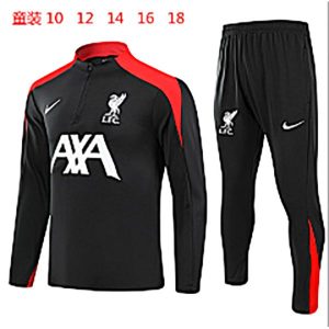 liverpool treningsdress barn glidelas svart rod 2024-2025