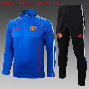 manchester united treningsdress barn glidelas mork bla rod 2025-2026
