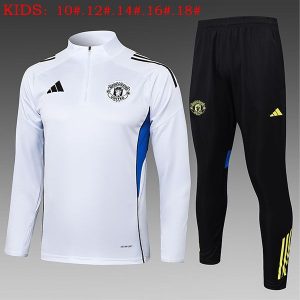 manchester united treningsdress barn glidelas hvit bla 2025-2026