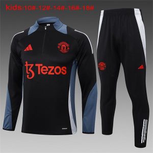 manchester united treningsdress barn glidelas svart gra 2024-2025