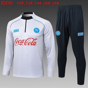 napoli treningsdress barn glidelas lys gra ea7 2025-2026