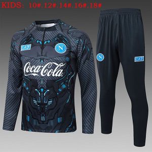 napoli treningsdress barn glidelas mork gra 2025-2026