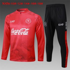 napoli treningsdress barn glidelas rod EA7 2024-2025