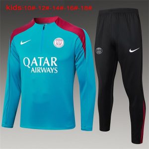 psg treningsdress barn glidelas lys bla mork rod 2024-2025