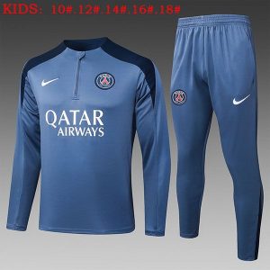 psg treningsdress barn glidelas mork gra mork bla 2025-2026