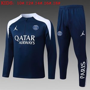psg treningsdress barn glidelas mork bla hvit 2025-2026