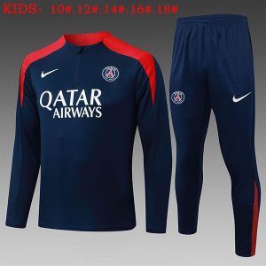 psg treningsdress barn glidelas mork bla rod 2025-2026