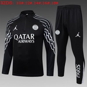 psg treningsdress barn glidelas svart hvit 2025-2026