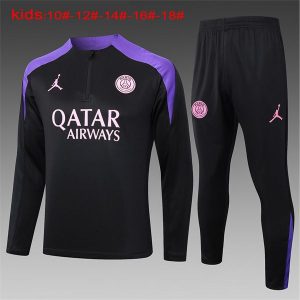 psg treningsdress barn glidelas svart lilla 2024-2025