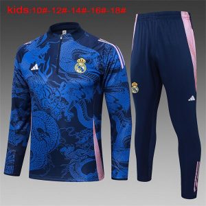 real madrid treningsdress barn glidelas dragon bla rosa 2024-2025