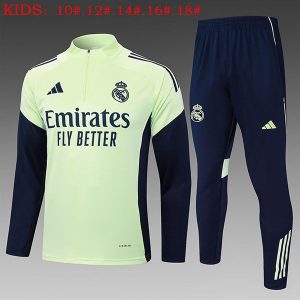 real madrid treningsdress barn glidelas lys gronn mork bla 2025-2026