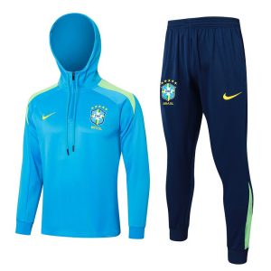 treningsdress brasil hettegenser lys bla 2024-2025