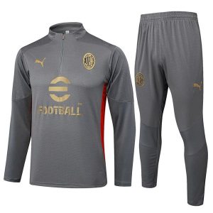 treningsdress ac milan glidelas mork gra gull rod 2024-2025