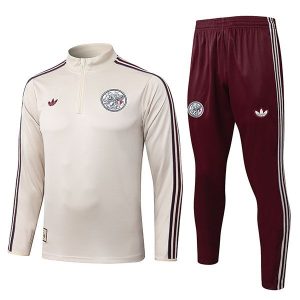 treningsdress ajax glidelas Ivory mork rod 2025-2026