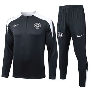 treningsdress chelsea glidelas mork gra hvit 2025-2026