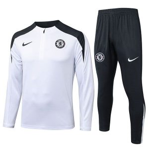 treningsdress chelsea glidelas hvit svart 2025-2026