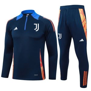 treningsdress juventus glidelas mork bla oransje 2024-2025