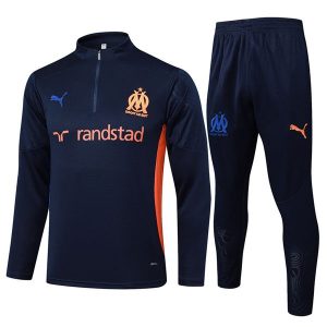 treningsdress marseille glidelas mork bla oransje 2024-2025