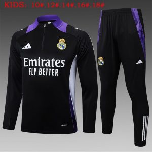 real madrid barn svart lilla 2024-2025 treningsdress