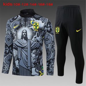 brasil treningsdress barn glidelas jesus svart gul 2024-2025