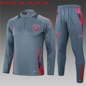 tyskland treningsdress barn glidelas gra rod 2024-2025
