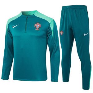 treningsdress portugal glidelas mork gronn lys gronn 2024-2025