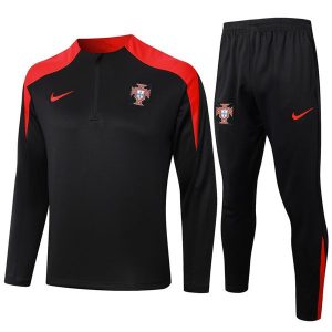 treningsdress portugal glidelas svart rod 2024-2025