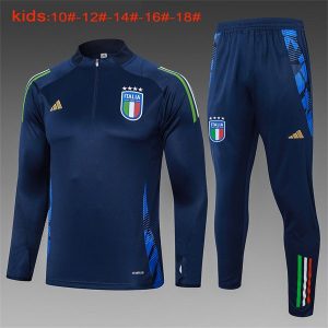 Italia treningsdress barn glidelas mork bla gronn hvit 2024-2025