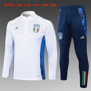 Italia treningsdress barn glidelas hvit bla gull 2024-2025