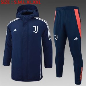 pufferjakke juventus mork bla 3 hvit stripete 2024-2025
