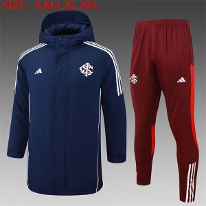 pufferjakke sport club internacional mork bla 3 hvit stripete 2024-2025