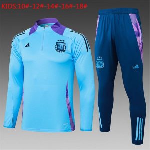 argentina treningsdress barn glidelas lys bla lilla 2024-2025