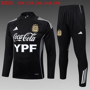 argentina treningsdress barn glidelas svart ypf 2025-2026