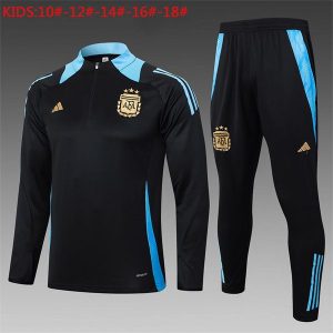 argentina treningsdress barn glidelas svart lys bla 2024-2025