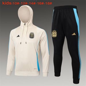 argentina treningsdress hettegenser barn brun bla 2024-2025
