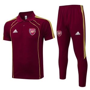 trenings arsenal mork rod gul 2025-2026 polo sett