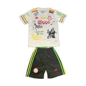 ajax barn spesialutgave drakt sett hvit Bob Marley 2025-2026