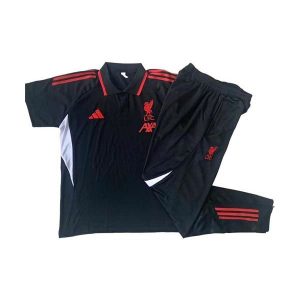 trenings liverpool svart hvit 2025-2026 polo sett