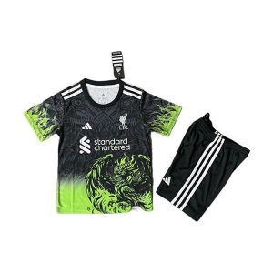 liverpool barn spesialutgave drakt sett svart gronn 2025-2026
