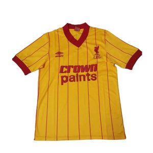 liverpool retro crown paints mesterskap drakt gul 1981-1984