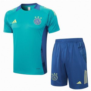 ajax drakt trenings sett lys bla mork bla neon gronn 2024-2025
