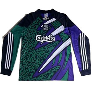 liverpool retro langermet drakt keeper lilla gronn 1995-1996