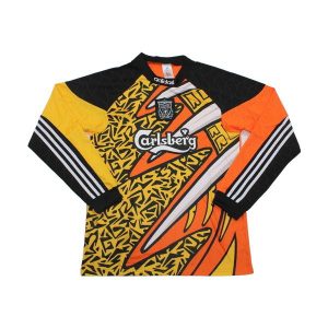 liverpool retro langermet drakt keeper gul oransje 1995-1996