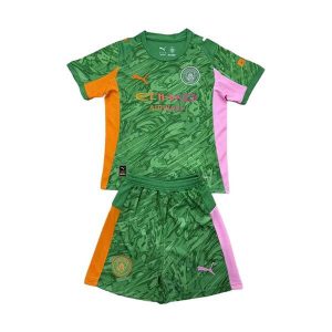 manchester city barn keeper drakt sett gronn rosa 2025-2026
