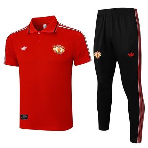 trenings manchester united rod 2025-2026 polo sett
